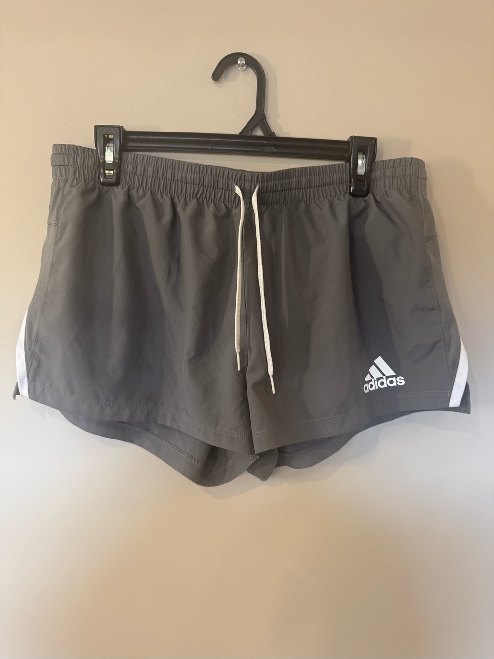 adidas Black Athletic Running Shorts with White Accents